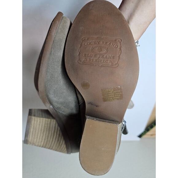 Lucky Brand‎ 8.5B Chunky platform suede Camo Green Ankle Boots. Fall. Stylish. - Picture 2 of 12